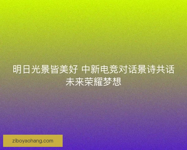 明日光景皆美好 中新电竞对话景诗共话未来荣耀梦想 明日光景皆美好 中新电竞对话景诗共话未来荣耀梦想