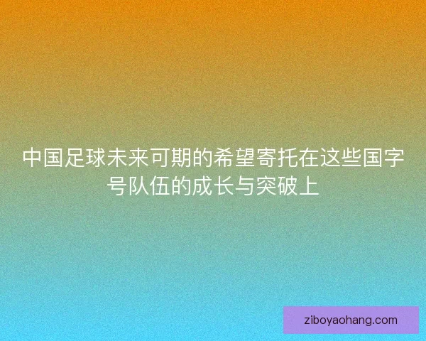 中国足球未来可期的希望寄托在这些国字号队伍的成长与突破上